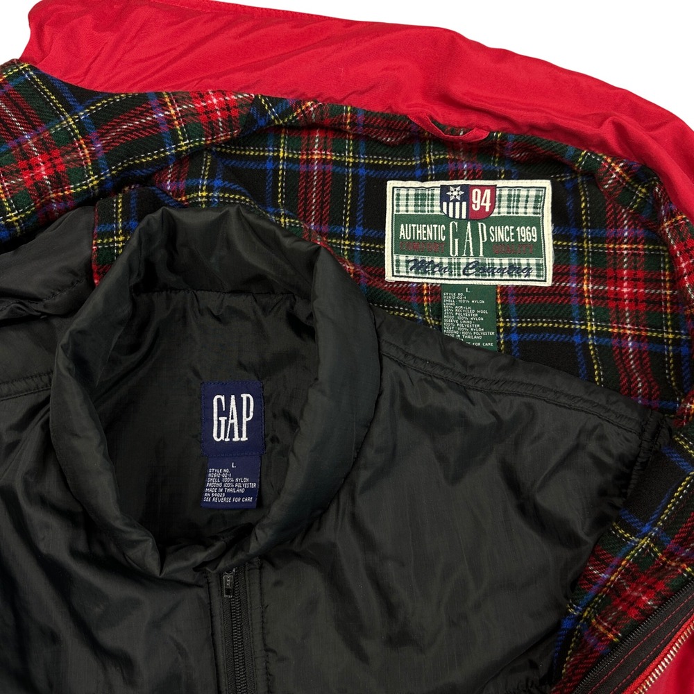 Vintage GAP Ultra Country Red Field Jacket Black Vest 2 Piece Set Y2K 90s Mens L